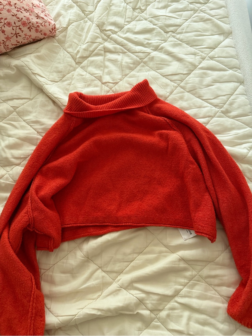Urban Outfitters Bright Red Cropped Turtleneck Sweater